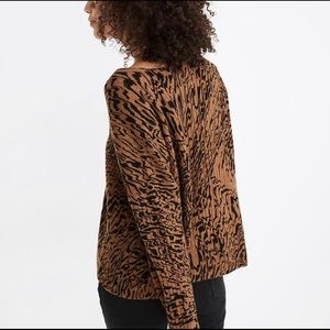 Madewell-Tigerized Cameron Ribbed Cardigan Sweater